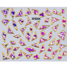 Load image into Gallery viewer, Purple Waterproof 3D nail Art Stickers Water Transfer DIY Irregular design Nail Tips Accessory Decoration Tool XF6254B