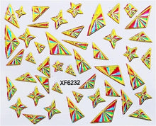 Load image into Gallery viewer, Purple Waterproof 3D nail Art Stickers Water Transfer DIY Irregular design Nail Tips Accessory Decoration Tool XF6254B