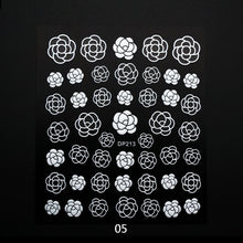 Load image into Gallery viewer, White Flowers Stickers on Nails Lace 3D Nail Stickers Decals Adhesive DIY Manicure 3D Nail Art Stickers for Nails Design ZJT3003