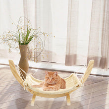 Load image into Gallery viewer, Fashion Wooden Cat Hammock Soft Cosy Rabbit Hamster Bed Cushion Small Dog Cat Hanging Bed