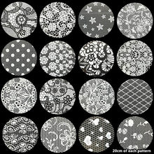 Load image into Gallery viewer, 16 rolls Nails Foil Stickers Black White Lace Flowers Design Manicure Starry Sky Nail Art Transfer Paper Nails Art Decals