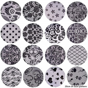 16 rolls Nails Foil Stickers Black White Lace Flowers Design Manicure Starry Sky Nail Art Transfer Paper Nails Art Decals