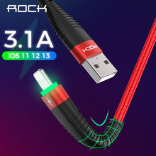 Load image into Gallery viewer, ROCK 3.1A Hi-Tensile USB Cable For Apple iPhone X XS 8 7 6 Plus Fast Charger Data Cable Charge Sync 100CM 200CM