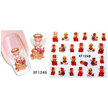 Load image into Gallery viewer, white 3D snowflake design Water Transfer Nails Art Sticker decals lady women manicure tools Nail Wraps Decals