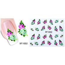 Load image into Gallery viewer, white 3D snowflake design Water Transfer Nails Art Sticker decals lady women manicure tools Nail Wraps Decals