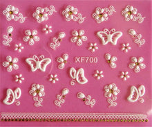 Load image into Gallery viewer, Lovely 3D flower design Water Transfer Nails Art Sticker decals girl women manicure tools Nail Wraps Decals