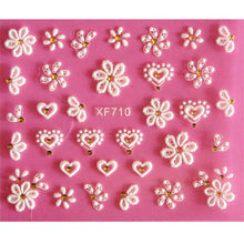 Load image into Gallery viewer, Lovely 3D flower design Water Transfer Nails Art Sticker decals girl women manicure tools Nail Wraps Decals