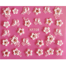 Load image into Gallery viewer, Lovely 3D flower design Water Transfer Nails Art Sticker decals girl women manicure tools Nail Wraps Decals