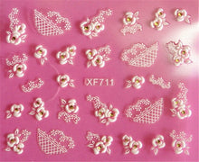 Load image into Gallery viewer, Lovely 3D flower design Water Transfer Nails Art Sticker decals girl women manicure tools Nail Wraps Decals