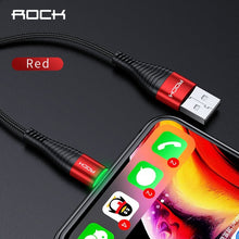 Load image into Gallery viewer, ROCK LED Lighting Charger 3.1A Cable For iPhone X 8 7 6 Max XR Fast Charging Hi-Tensile Data Sync Data Transfer 8 Pin Cable