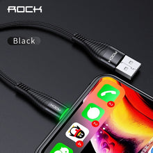 Load image into Gallery viewer, ROCK LED Lighting Charger 3.1A Cable For iPhone X 8 7 6 Max XR Fast Charging Hi-Tensile Data Sync Data Transfer 8 Pin Cable