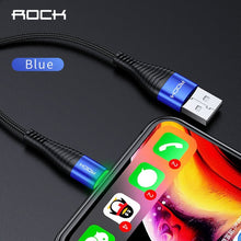 Load image into Gallery viewer, ROCK LED Lighting Charger 3.1A Cable For iPhone X 8 7 6 Max XR Fast Charging Hi-Tensile Data Sync Data Transfer 8 Pin Cable