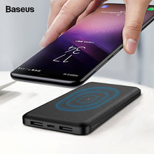 Load image into Gallery viewer, Baseus 10000mAh Qi Wireless Charger Power Bank External Battery Wireless Charging Powerbank For iPhone 7 X Samsung huawei Xiaomi
