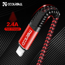 Load image into Gallery viewer, Coolreall USB Cable for iPhone Xs max Xr X 8 7 6 plus 6s 5 s plus iPad 2.4A Fast Charging Cable Cord Mobile Phone Usb Data Cable