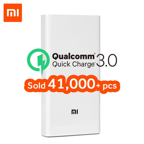 Original Xiaomi Power Bank 20000mAh 2C Portable Charger Support QC3.0 Dual USB Mi External Battery Bank 20000 for Mobile Phones