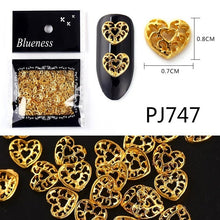Load image into Gallery viewer, 20/100Pcs Metal Gold stick Gold Silver Copper Bee Wing Studs For Nails Design Charms Manicure 3D Nail Art Decorations