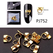 Load image into Gallery viewer, 20/100Pcs Metal Gold stick Gold Silver Copper Bee Wing Studs For Nails Design Charms Manicure 3D Nail Art Decorations