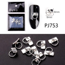 Load image into Gallery viewer, 20/100Pcs Metal Gold stick Gold Silver Copper Bee Wing Studs For Nails Design Charms Manicure 3D Nail Art Decorations