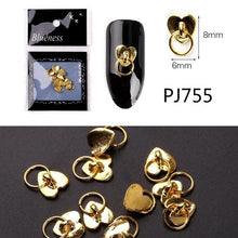 Load image into Gallery viewer, 20/100Pcs Metal Gold stick Gold Silver Copper Bee Wing Studs For Nails Design Charms Manicure 3D Nail Art Decorations