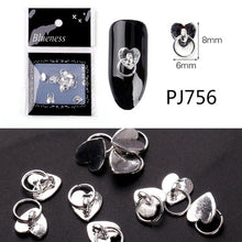 Load image into Gallery viewer, 20/100Pcs Metal Gold stick Gold Silver Copper Bee Wing Studs For Nails Design Charms Manicure 3D Nail Art Decorations