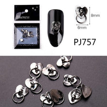 Load image into Gallery viewer, 20/100Pcs Metal Gold stick Gold Silver Copper Bee Wing Studs For Nails Design Charms Manicure 3D Nail Art Decorations