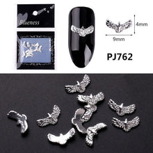 Load image into Gallery viewer, 20/100Pcs Metal Gold stick Gold Silver Copper Bee Wing Studs For Nails Design Charms Manicure 3D Nail Art Decorations