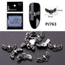 Load image into Gallery viewer, 20/100Pcs Metal Gold stick Gold Silver Copper Bee Wing Studs For Nails Design Charms Manicure 3D Nail Art Decorations