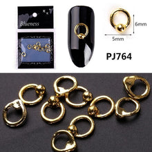 Load image into Gallery viewer, 20/100Pcs Metal Gold stick Gold Silver Copper Bee Wing Studs For Nails Design Charms Manicure 3D Nail Art Decorations