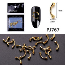 Load image into Gallery viewer, 20/100Pcs Metal Gold stick Gold Silver Copper Bee Wing Studs For Nails Design Charms Manicure 3D Nail Art Decorations