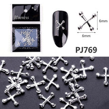 Load image into Gallery viewer, 20/100Pcs Metal Gold stick Gold Silver Copper Bee Wing Studs For Nails Design Charms Manicure 3D Nail Art Decorations