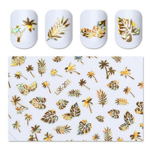 Load image into Gallery viewer, 1 Sheet Gold Silver 3D Nail Sticker Striping Tape Lines Design Multi-size Strip Tape Adhesive DIY Foil Manicure Nail Art Decals