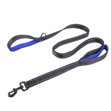 Load image into Gallery viewer, Reflective Dog Leashes Double Handles Leash for Dog with Reflective Stripes No Pull Durable Safety Pet Ropes for Larbrador