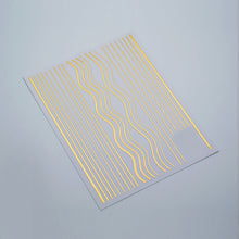 Load image into Gallery viewer, Stripes Wave Line 3D Nail Art Sticker Metal Wave Strips For Nails Stickers Adhesive Stickers for Nails Design ZJT3016