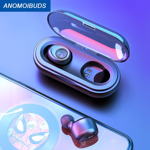 Anomoibuds Capsule TWS Wireless Earphone V5.0 Bluetooth Earphone Bass Stereo Sound Sport Earphone For Samsung Xiaomi Iphone