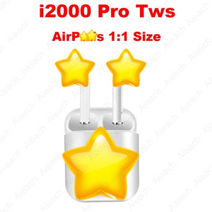 i2000 Tws Aire Pop-up 1:1 Replica Earbuds Bluetooth Wireless Earphones Smart Sensor PK Tws i30 i60 i80 i200 i500 i800 i1000 TWS