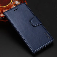 Load image into Gallery viewer, Hanman for iPhone XS Max XR X 6S 7 8 Plus 5S Book Style Retro Sheepskin Leather Wallet Back Cover Case + Stand Holder Card Slot