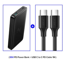 Load image into Gallery viewer, Ugreen QC3.0+PD Power Bank 10000mAh Portable Wireless Charger Powerbank For iPhone Xiaomi Mi 9 Quick Battery Charger Poverbank