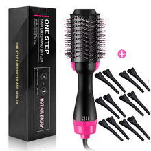 Load image into Gallery viewer, Professional One Step Hair Dryer brush volumizer 2 in 1 straightener and curler Hot Air Curling iron Rotating Rollers Comb