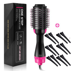 Professional One Step Hair Dryer brush volumizer 2 in 1 straightener and curler Hot Air Curling iron Rotating Rollers Comb