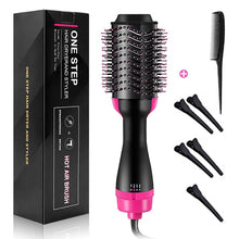 Load image into Gallery viewer, Professional One Step Hair Dryer brush volumizer 2 in 1 straightener and curler Hot Air Curling iron Rotating Rollers Comb