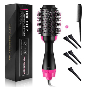 Professional One Step Hair Dryer brush volumizer 2 in 1 straightener and curler Hot Air Curling iron Rotating Rollers Comb