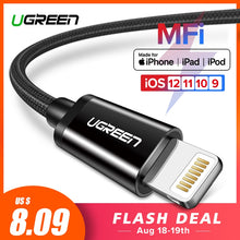 Load image into Gallery viewer, Ugreen MFi USB Cable for iPhone Xs Max 7 Plus 2.4A Fast Charging Lightning Cable for iPhone 6 USB Data Cable Phone Charger Cable