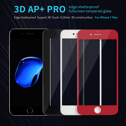 For iPhone 8 plus tempered glass NILLKIN 3D AP+ Pro edge shatterproof fullscreen tempered glass For apple iphone 7 plus 5.5 inch