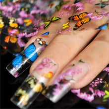 Load image into Gallery viewer, More Than 250 Design Beautiful Designed Nail Art Product Nail Glue transfer Foil Beautiful Flower Purple Orange GL30