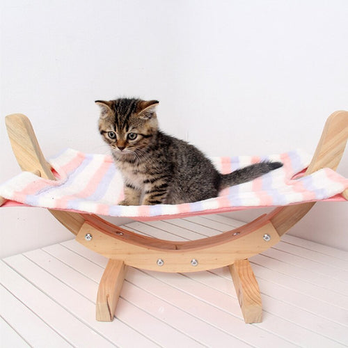 Cat Hammock Bed Breathable Wood Rest Sleeping Soft Comfortable Pets Supplies LBShipping