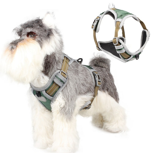 Pet Dog Adjustable Harness No-Pull Reflective Dogs Leash Chest Strap Vest Padded Polyester Mesh Harness for Medium Large Dog