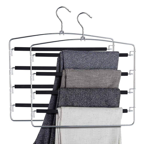 Botique-Pants Hangers Slacks Hangers Space Saving Non Slip Stainless Steel Clothes Hangers Closet Organizer for Pants Jeans Tr