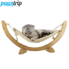 Load image into Gallery viewer, Fashion Wood Cat Hammock Soft Fleece Cotton Rabbit Hamster Bed Cushion Small Dog Cat Hanging Bed