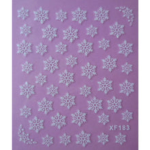 Load image into Gallery viewer, white 3D snowflake design Water Transfer Nails Art Sticker decals lady women manicure tools Nail Wraps Decals