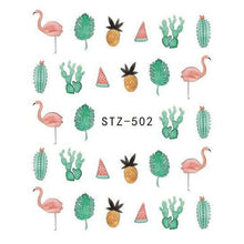 Load image into Gallery viewer, 1 Sheet Water Decals Nail Art Stickers  Flowers Cartoon 2017 New Designs Watermark Transfer Red Colorful Manicure SASTZ501-512